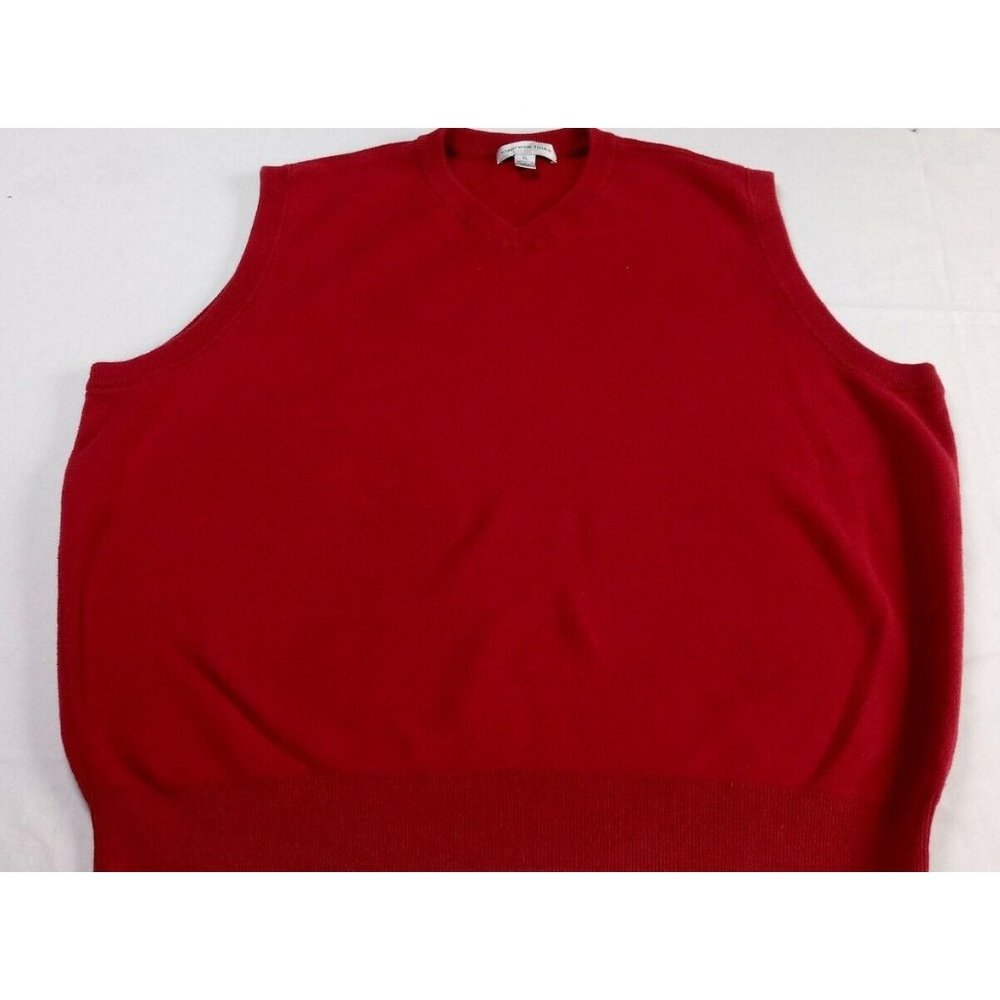 Cypress Links Red Knit Vest Golf V-Neck 100% Cotton Men size XL Pullover